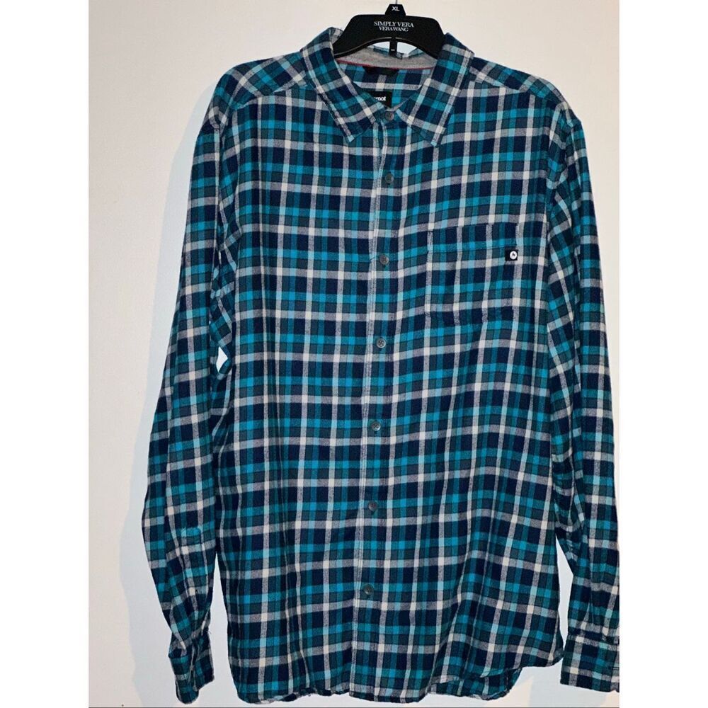 Marmot Men's XXL TGG Plaid Flannel Long Sleeve Button Up Shirt Casual Outdoor